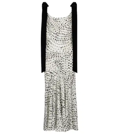 Nina Ricci Polka-dot satin midi dress | Thumbnail 1