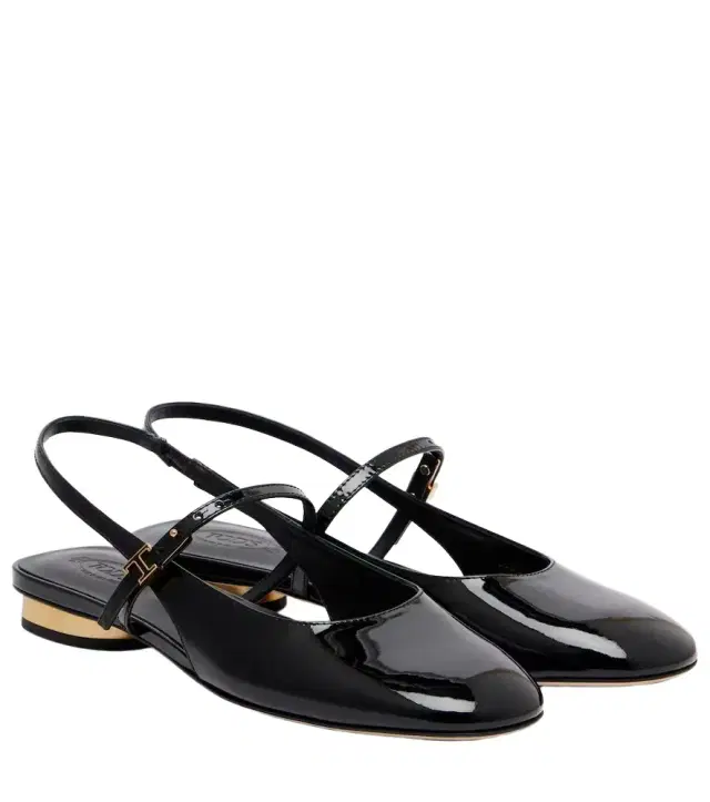 Patent leather slingback flats