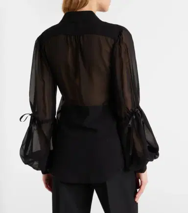 Nina Ricci Sheer silk blouse | Thumbnail 6 Nina Ricci Sheer silk blouse | Thumbnail 6