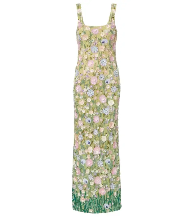 La Fuori Là Fuori Embellished floral gown