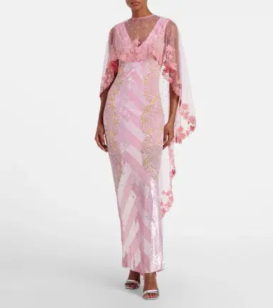 LA FUORI Là Fuori Panorama embellished caped gown | Thumbnail 6 LA FUORI Là Fuori Panorama embellished caped gown | Thumbnail 6