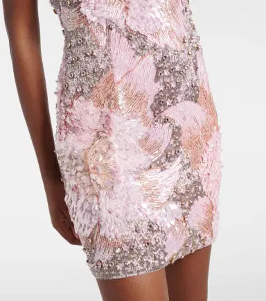 LA FUORI Là Fuori Embellished floral minidress | Thumbnail 2