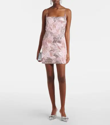 LA FUORI Là Fuori Embellished floral minidress | Thumbnail 3