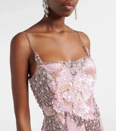 LA FUORI Là Fuori Embellished floral minidress | Thumbnail 5