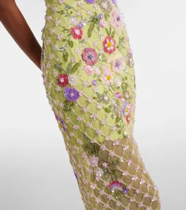 La Fuori Là Fuori Floral embellished mesh cocktail dress | Thumbnail 2