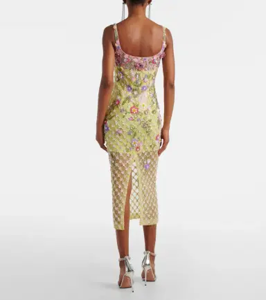 La Fuori Là Fuori Floral embellished mesh cocktail dress | Thumbnail 5