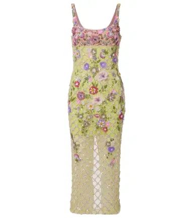 La Fuori Là Fuori Floral embellished mesh cocktail dress | Thumbnail 1