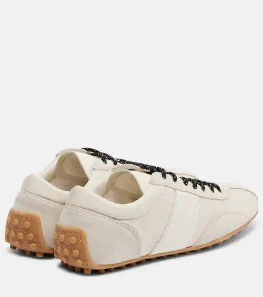 Tod's Suede-trimmed satin sneakers | Thumbnail 2
