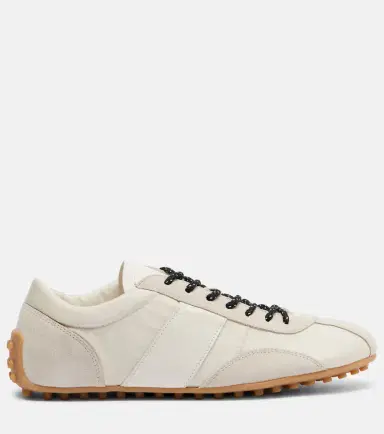 Tod's Suede-trimmed satin sneakers | Thumbnail 4