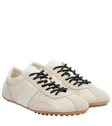 Tod's Suede-trimmed satin sneakers | Thumbnail 1