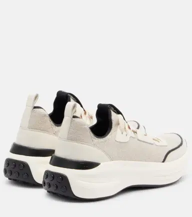 Tod's Leather-trimmed sneakers | Thumbnail 3 Tod's Leather-trimmed sneakers | Thumbnail 3