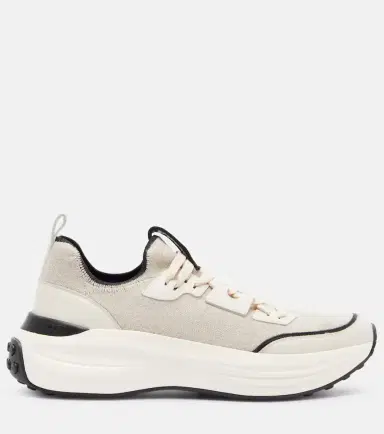 Tod's Leather-trimmed sneakers | Thumbnail 4 Tod's Leather-trimmed sneakers | Thumbnail 4