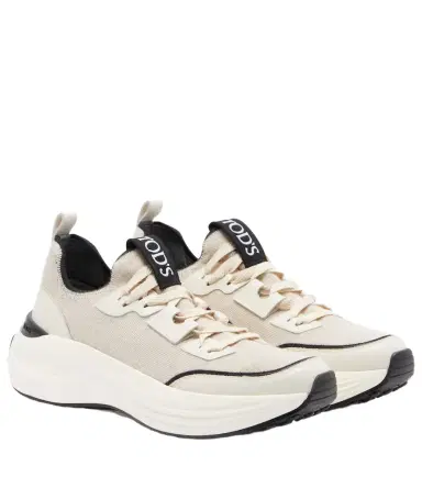 Tod's Leather-trimmed sneakers | Thumbnail 1 Tod's Leather-trimmed sneakers | Thumbnail 1