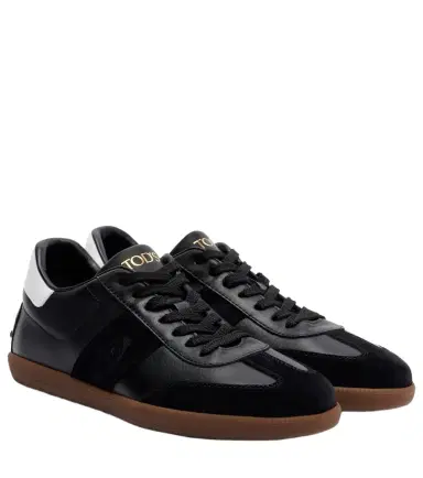 Tod's Suede-trimmed leather sneakers | Thumbnail 1