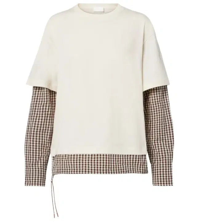 Checked cotton jersey T-shirt