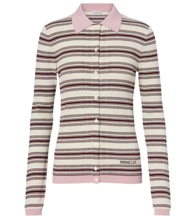 Moncler triped cotton polo shirt
