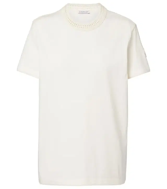 Moncler Crochet-trimmed cotton jersey T-shirt