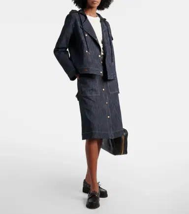 Moncler Belted denim midi skirt | Thumbnail 3 Moncler Belted denim midi skirt | Thumbnail 3