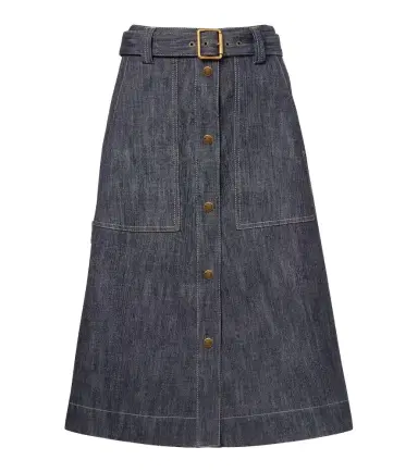 Moncler Belted denim midi skirt | Thumbnail 1 Moncler Belted denim midi skirt | Thumbnail 1