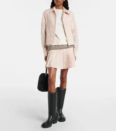 Moncler Gingham cotton-blend jacket | Thumbnail 2 Moncler Gingham cotton-blend jacket | Thumbnail 2