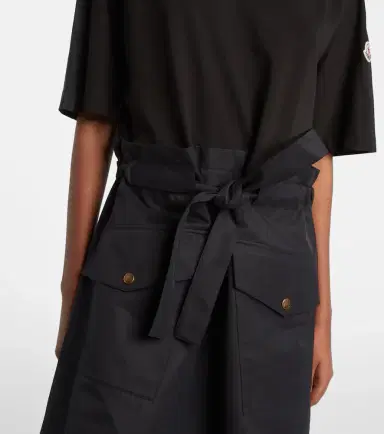 Moncler Belted cotton-blend jersey minidress | Thumbnail 2 Moncler Belted cotton-blend jersey minidress | Thumbnail 2