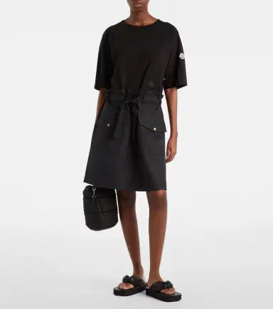 Moncler Belted cotton-blend jersey minidress | Thumbnail 5 Moncler Belted cotton-blend jersey minidress | Thumbnail 5