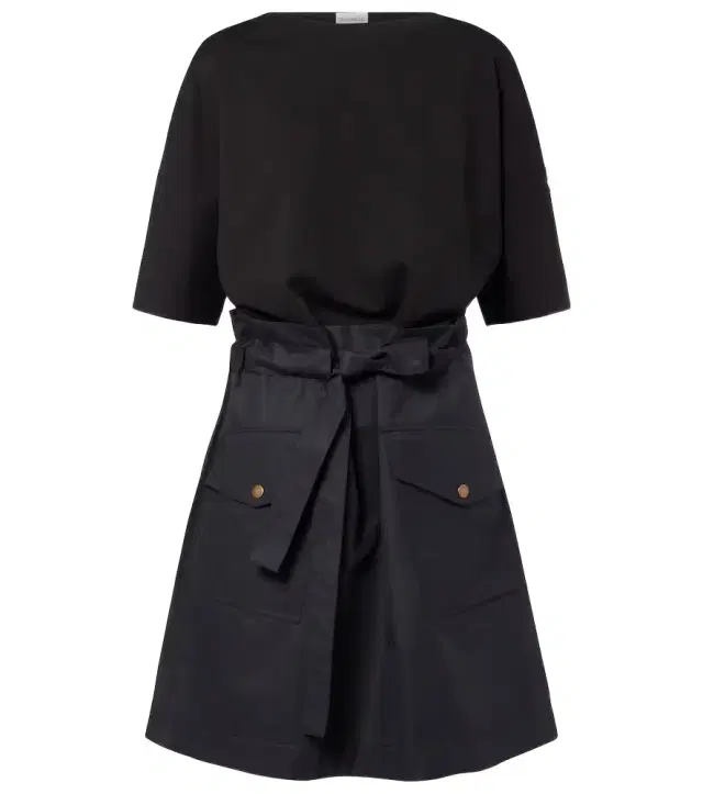 Moncler Belted cotton-blend jersey minidress