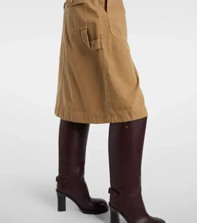 Moncler Belted denim midi skirt | Thumbnail 2