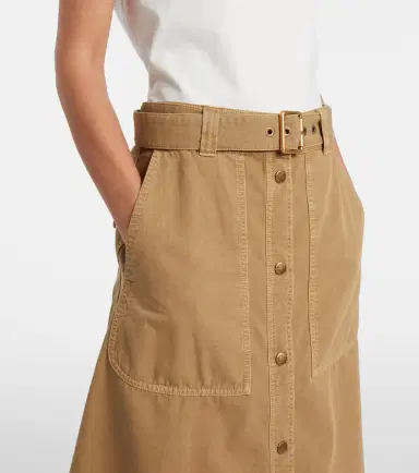 Moncler Belted denim midi skirt | Thumbnail 6