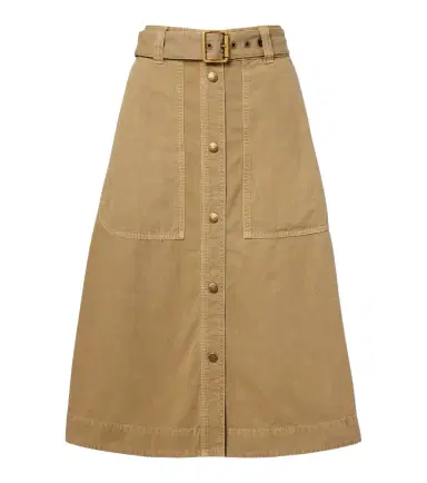 Moncler Belted denim midi skirt | Thumbnail 1