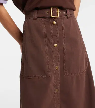 Moncler Belted denim midi skirt | Thumbnail 2