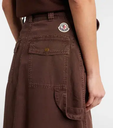 Moncler Belted denim midi skirt | Thumbnail 4