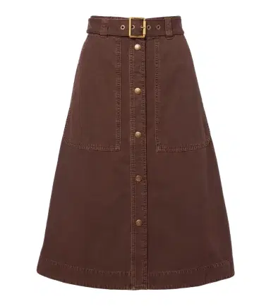 Moncler Belted denim midi skirt | Thumbnail 1