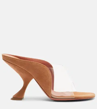 Amina Muaddi Mackenzie PVC and suede mules | Thumbnail 2