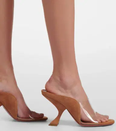 Amina Muaddi Mackenzie PVC and suede mules | Thumbnail 6