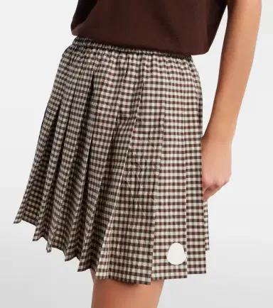 Moncler Pleated gingham cotton-blend miniskirt | Thumbnail 4 Moncler Pleated gingham cotton-blend miniskirt | Thumbnail 4