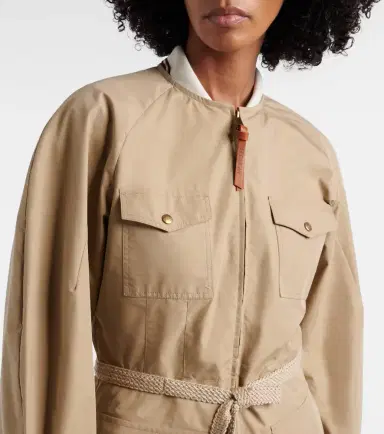 Moncler Belted cotton-blend poplin midi dress | Thumbnail 2 Moncler Belted cotton-blend poplin midi dress | Thumbnail 2