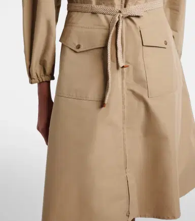 Moncler Belted cotton-blend poplin midi dress | Thumbnail 3 Moncler Belted cotton-blend poplin midi dress | Thumbnail 3