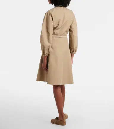 Moncler Belted cotton-blend poplin midi dress | Thumbnail 5 Moncler Belted cotton-blend poplin midi dress | Thumbnail 5