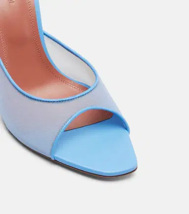 Amina Muaddi Alexa leather-trimmed mesh mules | Thumbnail 4