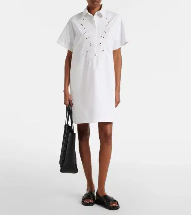 Moncler Embroidered cotton-blend poplin midi dress | Thumbnail 2 Moncler Embroidered cotton-blend poplin midi dress | Thumbnail 2