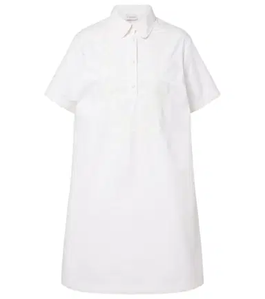 Moncler Embroidered cotton-blend poplin midi dress | Thumbnail 1 Moncler Embroidered cotton-blend poplin midi dress | Thumbnail 1