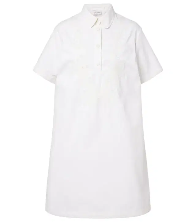 Moncler Embroidered cotton-blend poplin midi dress
