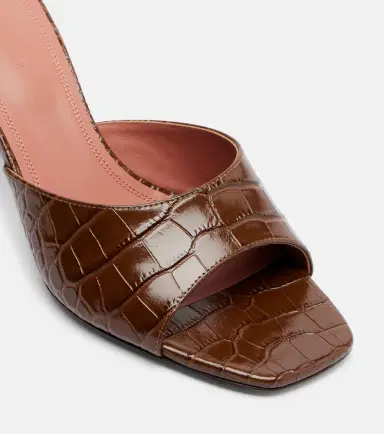 Amina Muaddi Lupita croc-effect leather mules | Thumbnail 3
