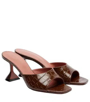 Amina Muaddi Lupita croc-effect leather mules | Thumbnail 1