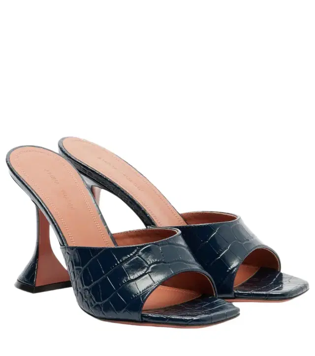 Amina Muaddi Lupita croc-effect leather mules