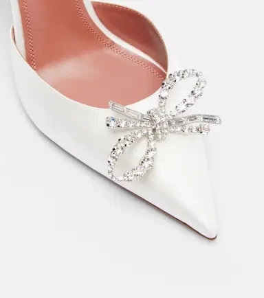 Amina Muaddi Rosie 95 satin slingback pumps | Thumbnail 2
