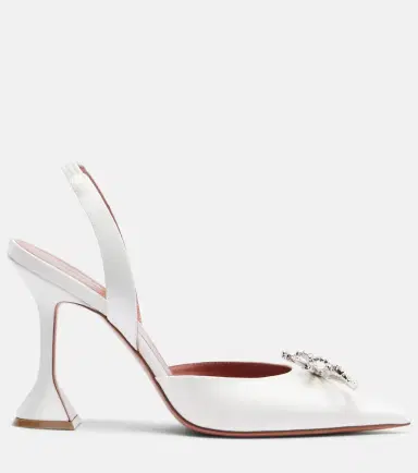 Amina Muaddi Rosie 95 satin slingback pumps | Thumbnail 3