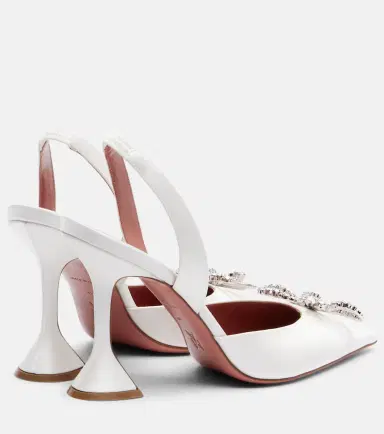 Amina Muaddi Rosie 95 satin slingback pumps | Thumbnail 4
