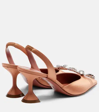 Amina Muaddi Rosie embellished satin slingback pumps | Thumbnail 2 Amina Muaddi Rosie embellished satin slingback pumps | Thumbnail 2